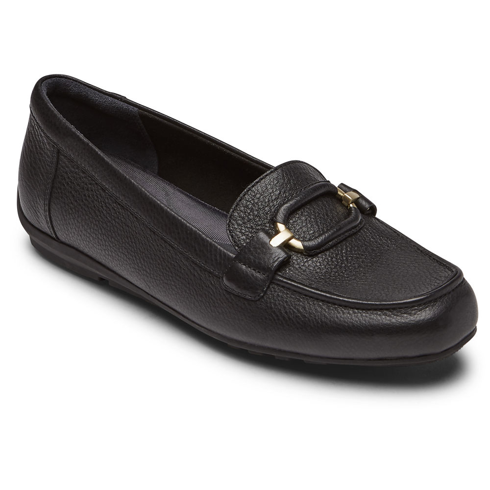 Rockport Loafers For Womens Black - Total Motion Circle Driver - FL3205984